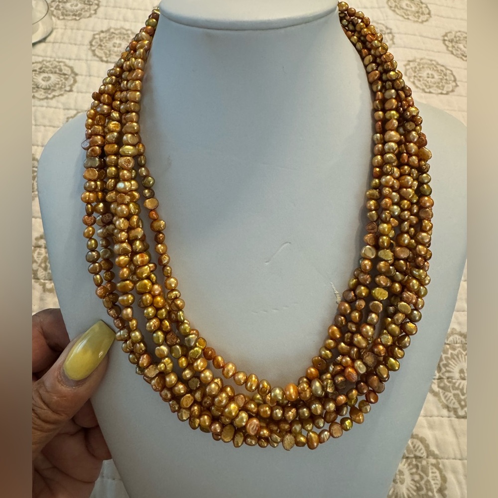 Silpada Cooper Multi-Strand Pearl Necklace